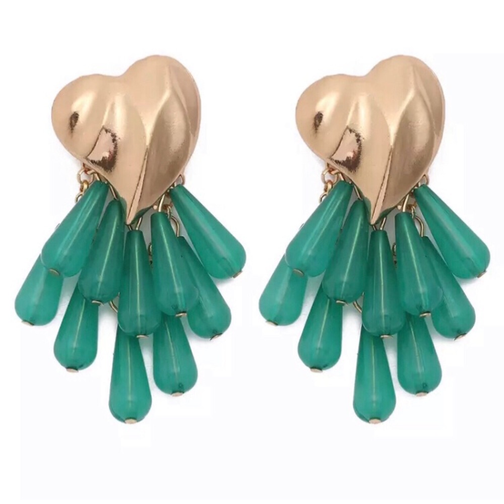 🟢3 x $20🟢❗️ Green heart earrings 💚